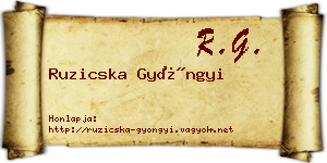Ruzicska Gyöngyi névjegykártya
