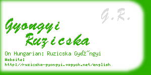 gyongyi ruzicska business card